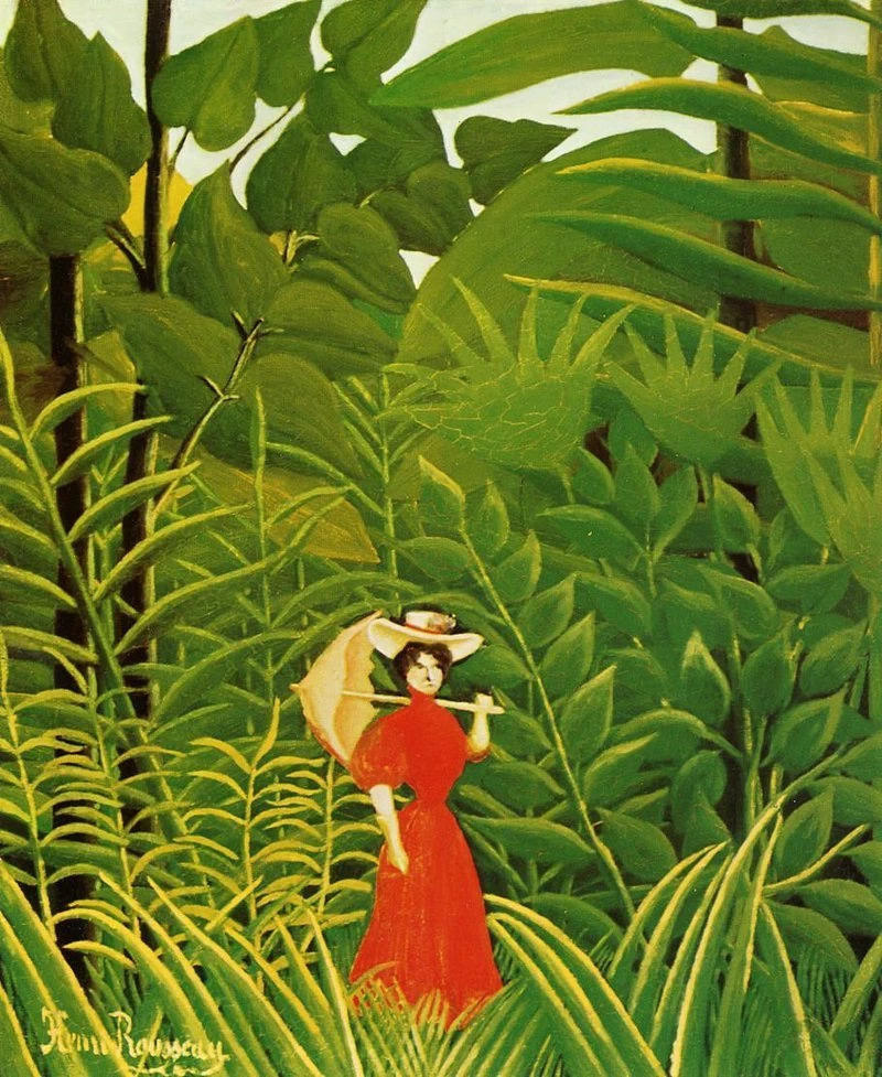 Donna in rosso nella foresta, 1905